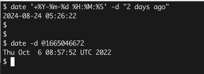 Using “date” command